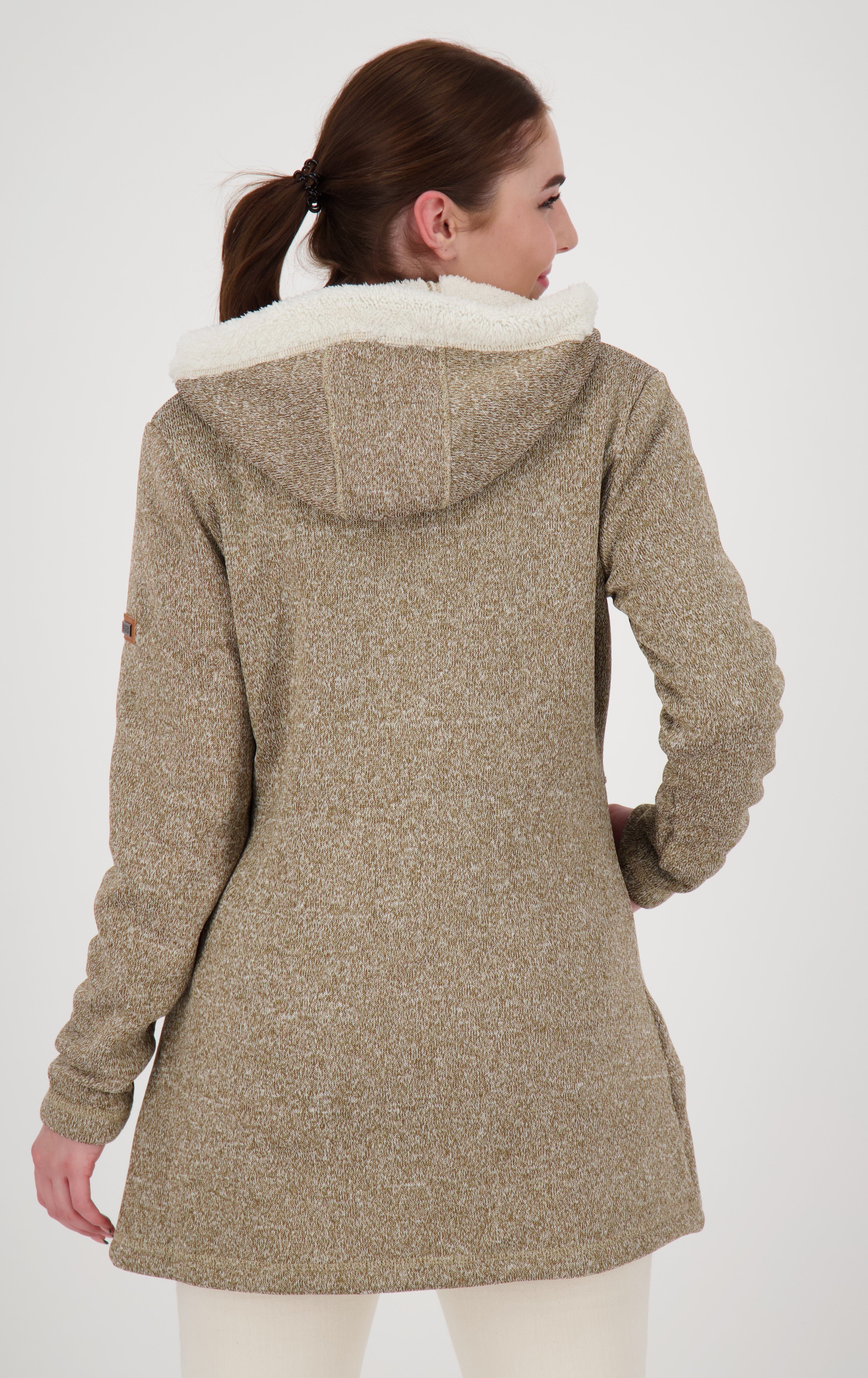LPO Fleecejacke KENNEWICK II LONG mit Kapuze und weichem Fleece gefüttert