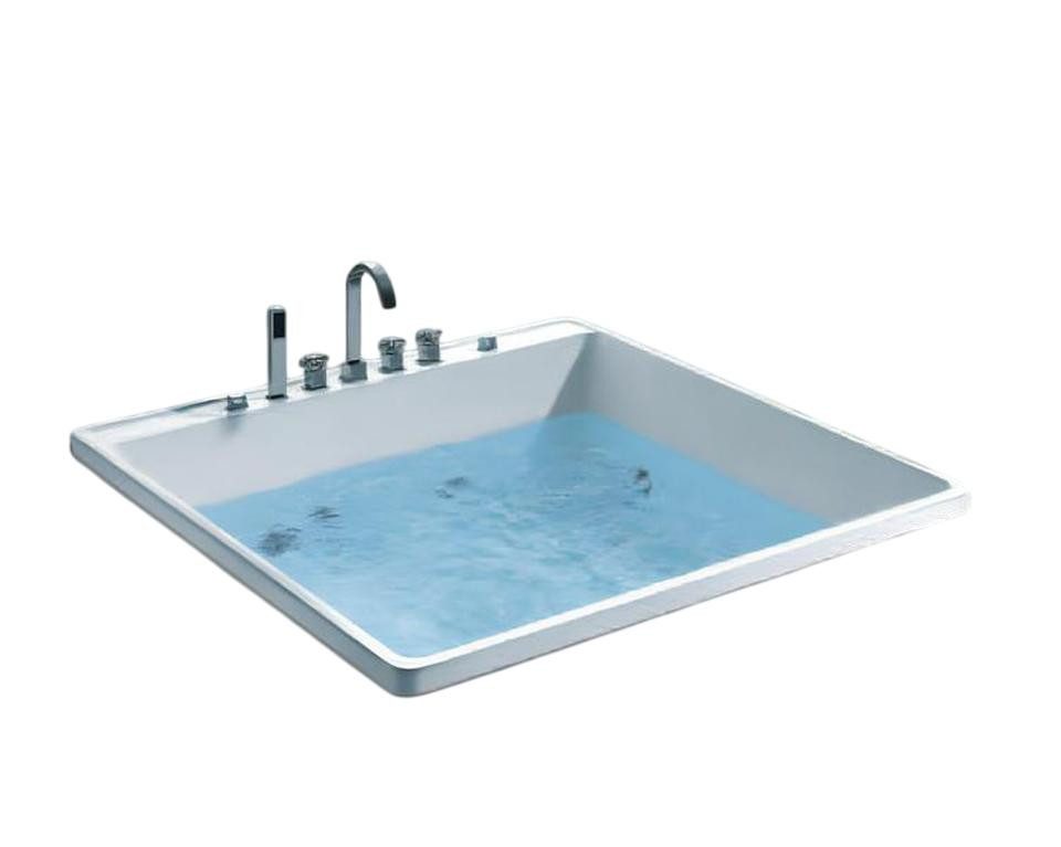 JVmoebel Whirlpool-Badewanne Wellnesspool Whirlpool Badewanne 135x135 cm in Weiß aus Acryl, Made in Europe