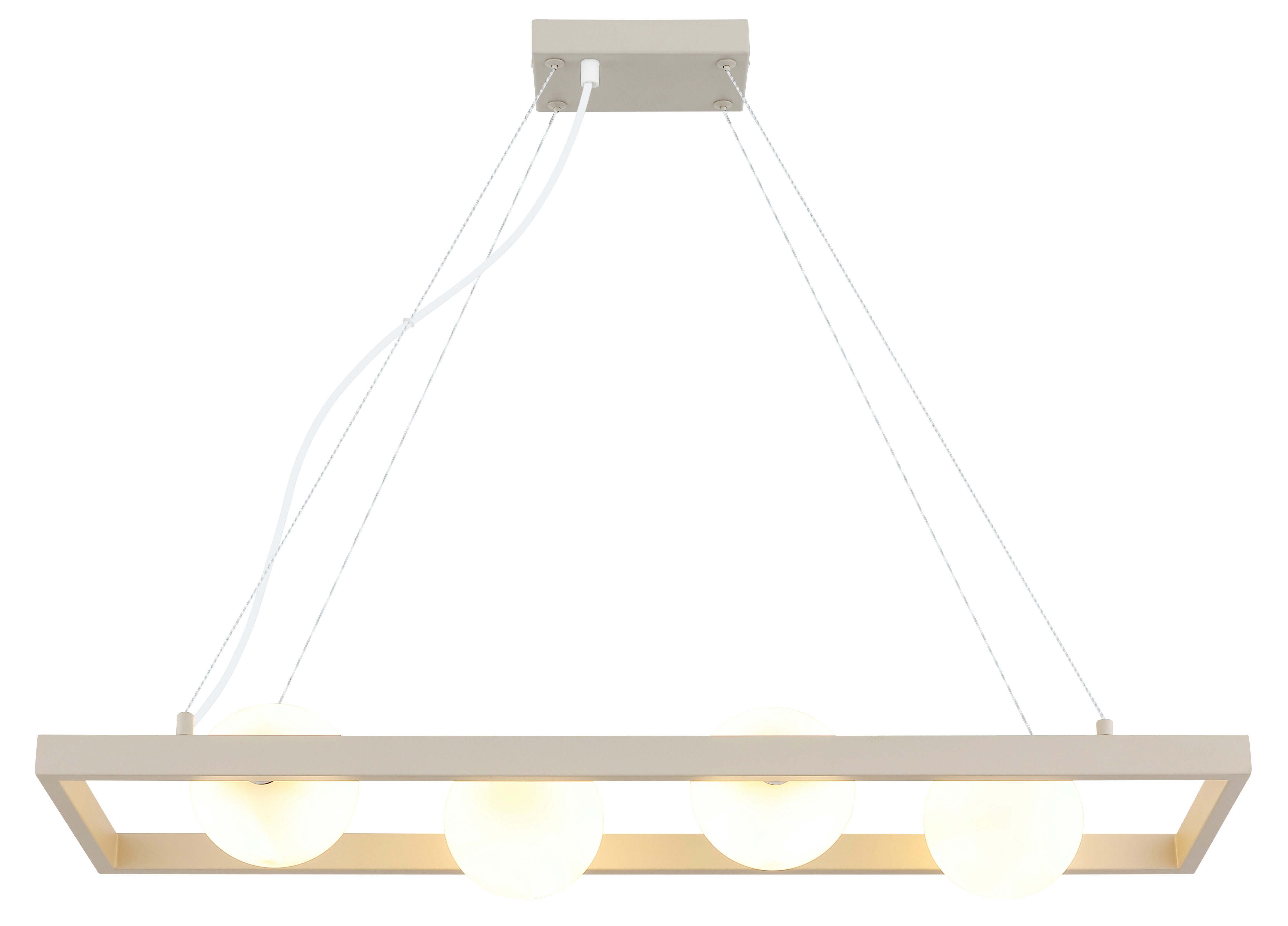 NOWA Hängeleuchte NANDA, ohne Leuchtmittel, Hängelampe,Sand,Esstisch,Esszimmer,Glaskugel opal,Wohnraum,modern