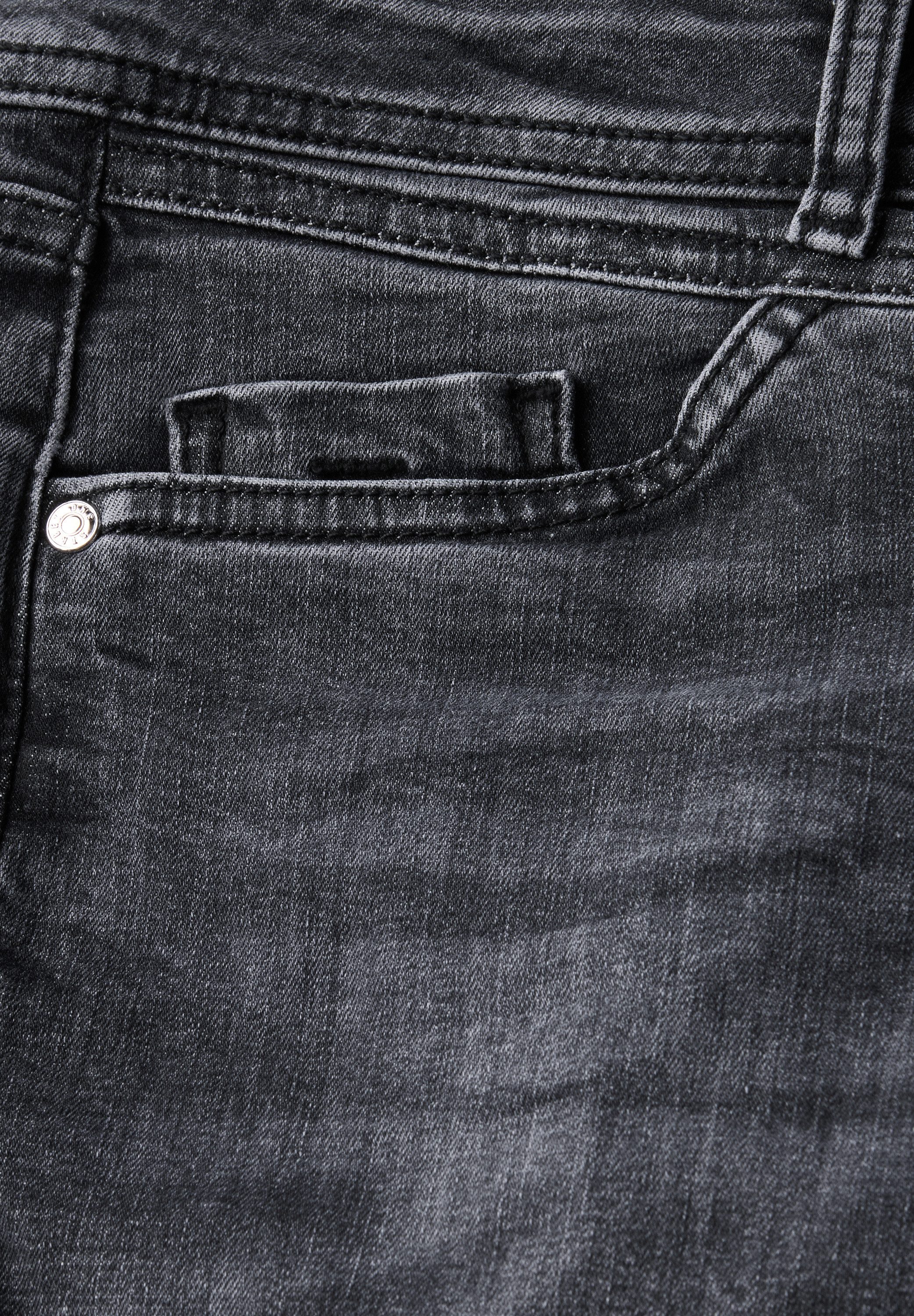 STREET ONE Comfort-fit-Jeans in grauer Waschung