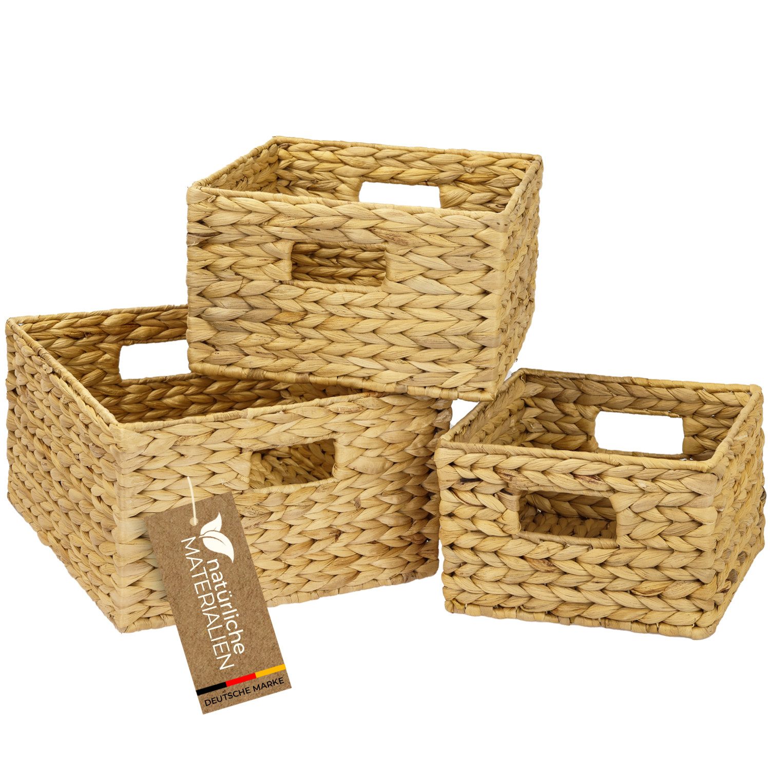 HMF Aufbewahrungskorb Aufbewahrungskorb, Korb geflochten aus Wasserhyazinth günstig online kaufen