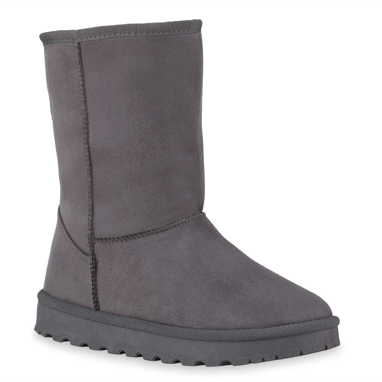 VAN HILL 836446 Schlupfboots Damen Warm Gefütterte Schlupfstiefeletten Profil-Sohle