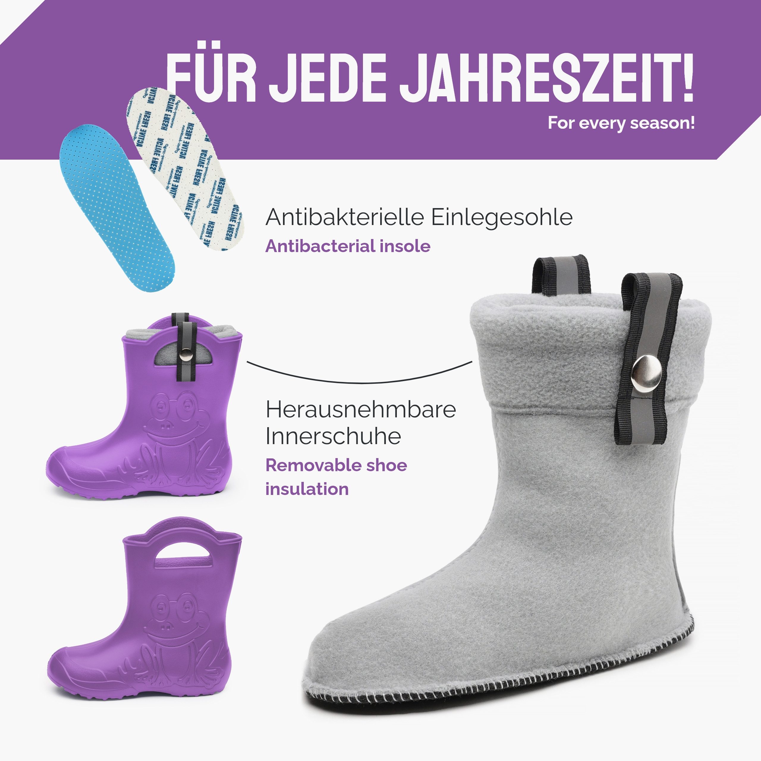 Ladeheid Kinder Federleichte Gummistiefel Thermo mit Fütterung LA-CA-Frog245 Gummistiefel – Bild 3 von 5