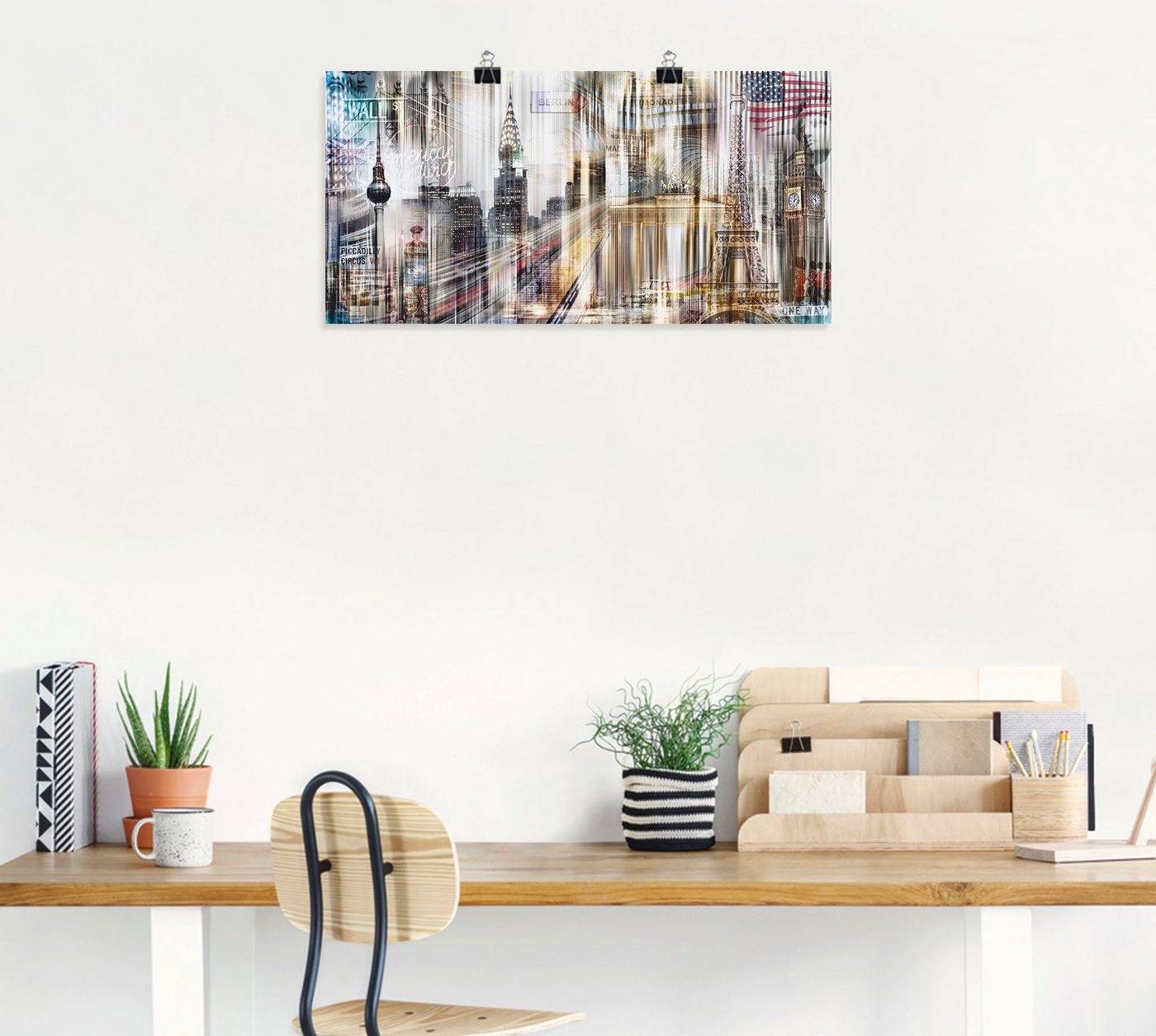 Artland Wandbild »Metropole Skyline Abstrakte Collage«, Gebäude (1 Stück), in vielen Größen & Produktarten -Leinwandbild, Poster, Wandaufkleber / Wandtattoo auch für Badezimmer geeignet-HomeTrends