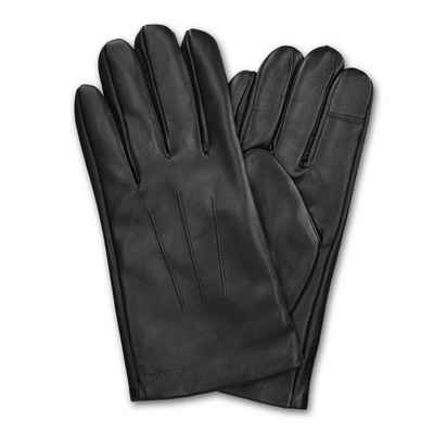 Navaris Lederhandschuhe Touchscreen Handschuhe aus Echtleder für Herren aus Nappa - Lammleder mit Kaschmir Futter - Größe L