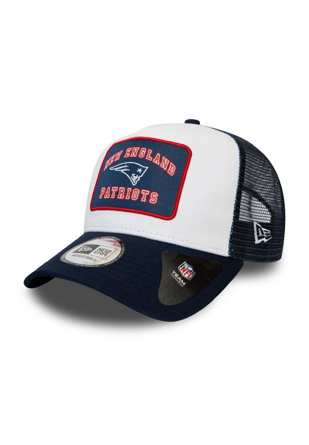 Baseball Cap New England Patriots NFL Graphic Patch Navy White A-Frame Adjustable T