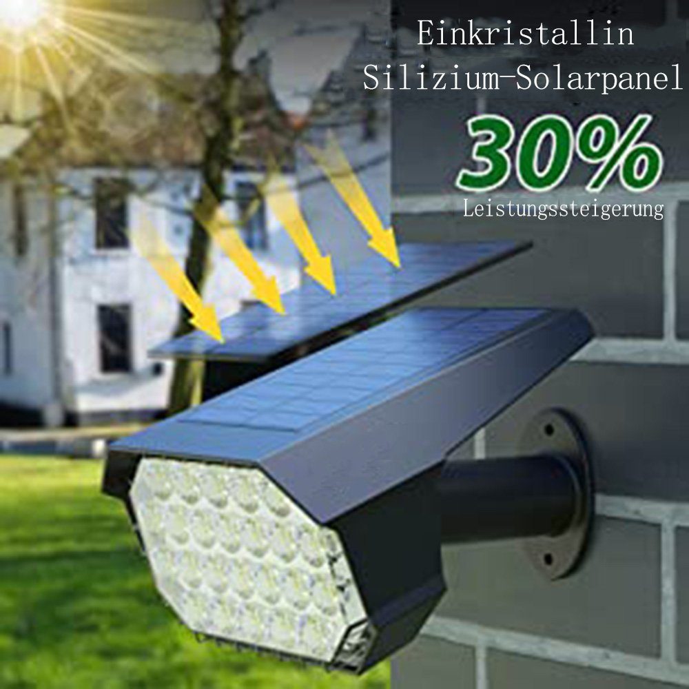 4er-Set Außen für LED-Solarstrahler Gartenstrahler LED IP65 GelldG Solarleuchte wasserdicht