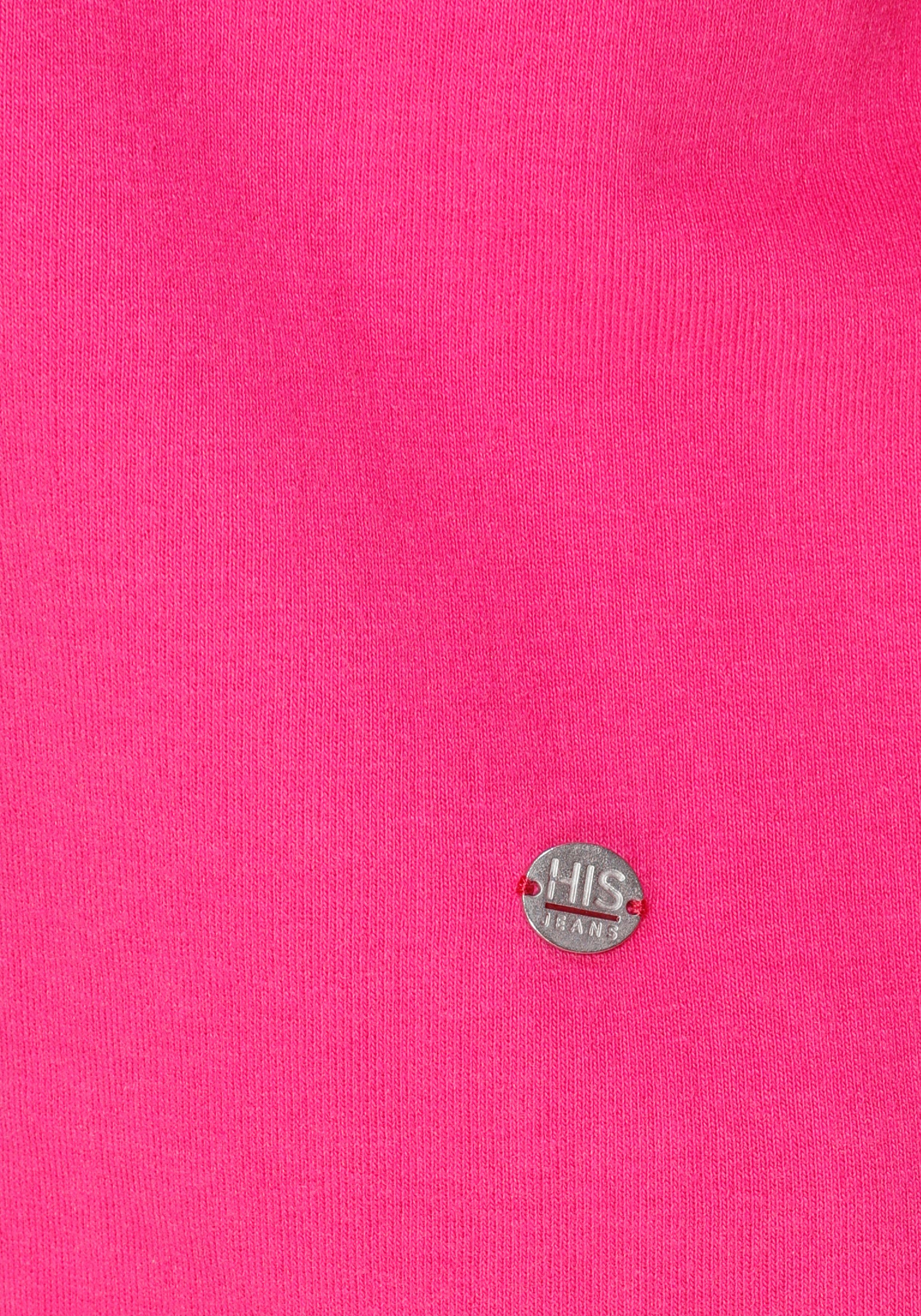 H.I.S Sweatshirt cropped H.I.S Logo-Tape von mit pink