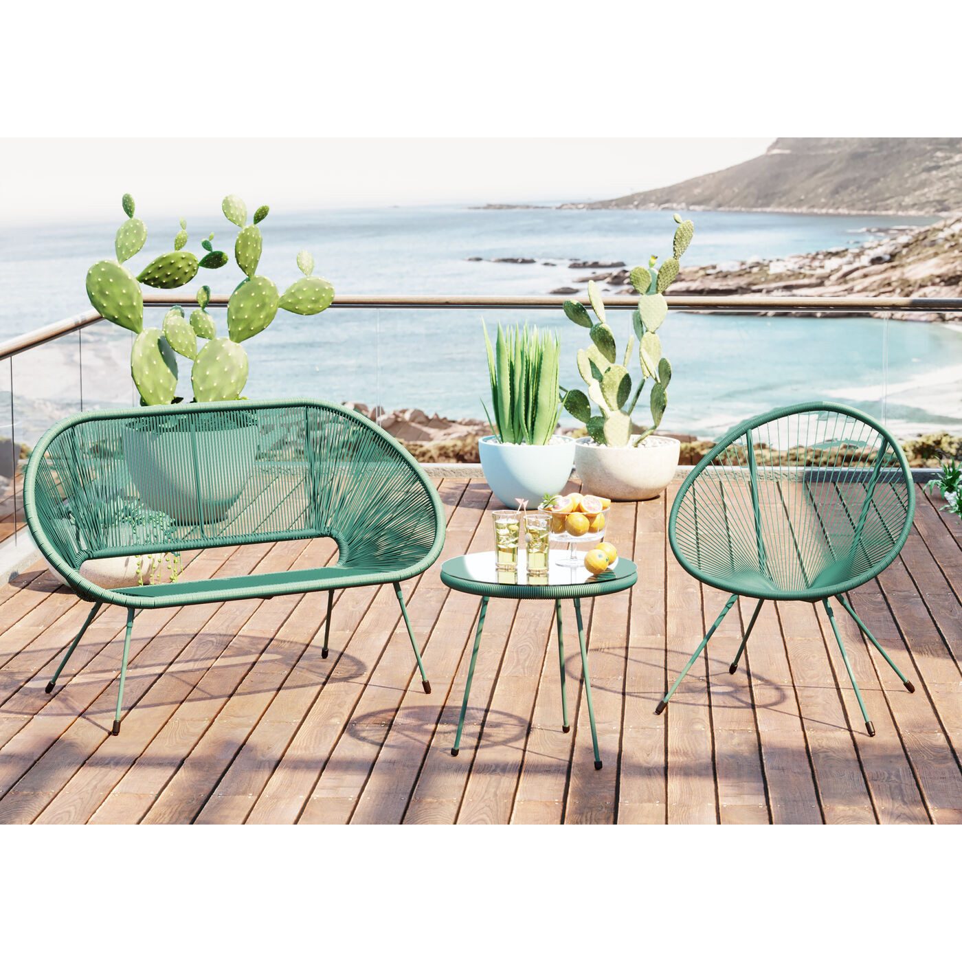 Kare Design Gartenlounge-Bank Acapulco Mono, 2-Sitzer