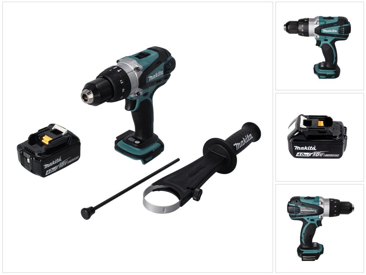 Makita 1x 4,0 ohn DHP Akku - + 18 V M1 91 Akku Ah Schlagbohrschrauber Nm Schlagbohrmaschine 458