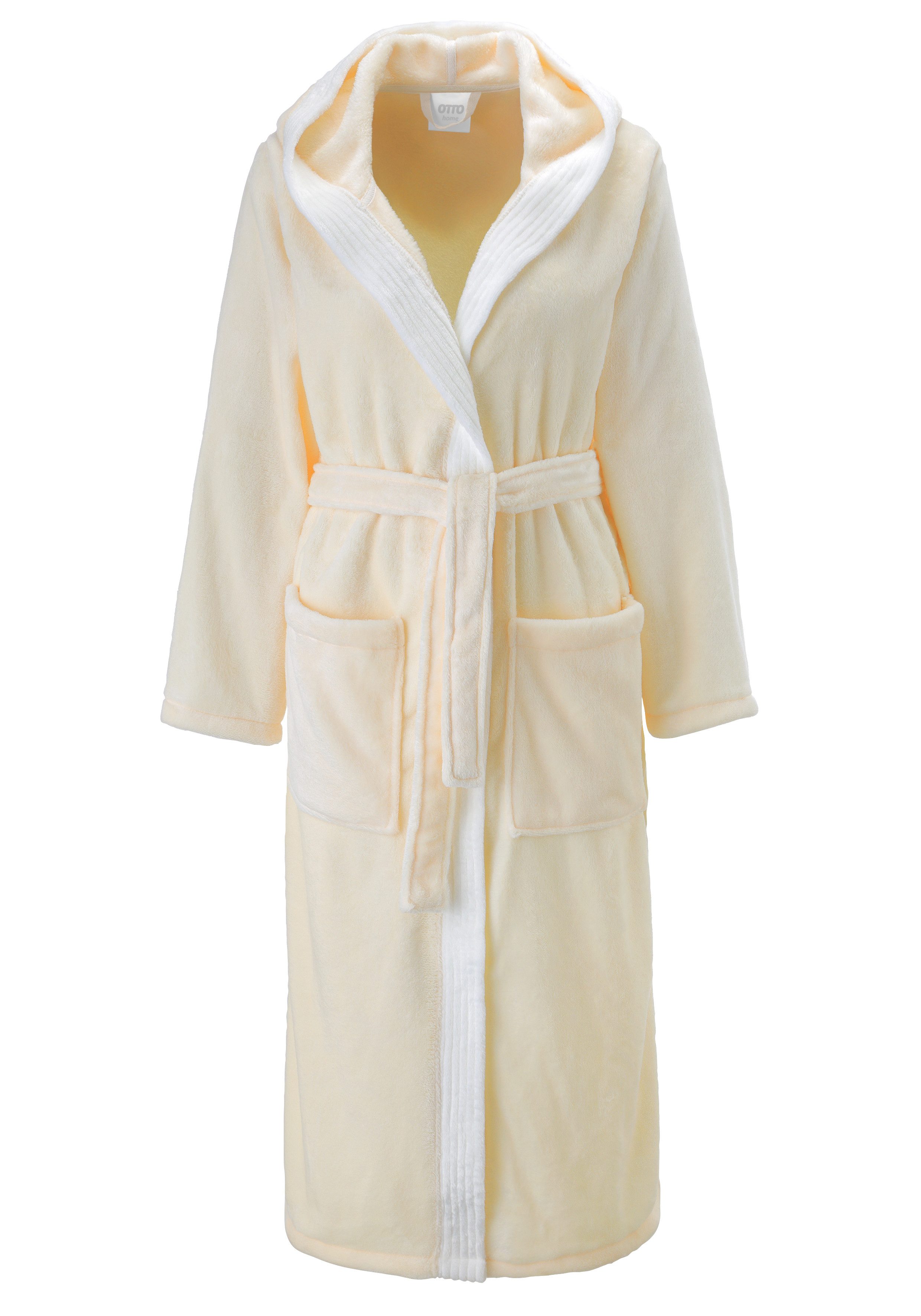 OTTO home Unisex-Bademantel Miia, ideal für Sauna, Spa & im Urlaub, Langform, Microfaser, Kapuze, Gürtel, weich und kuschelig, plüsch, für Damen und Herren, S-X – Bild 2 von 5