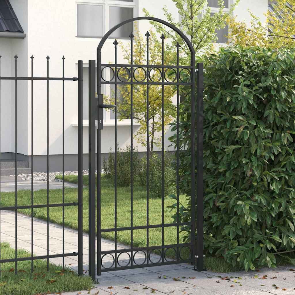 vidaXL Gartentor Zaunpfosten ASSEN 200 x 88 x 14 cm Stahl Grau Abschließbar