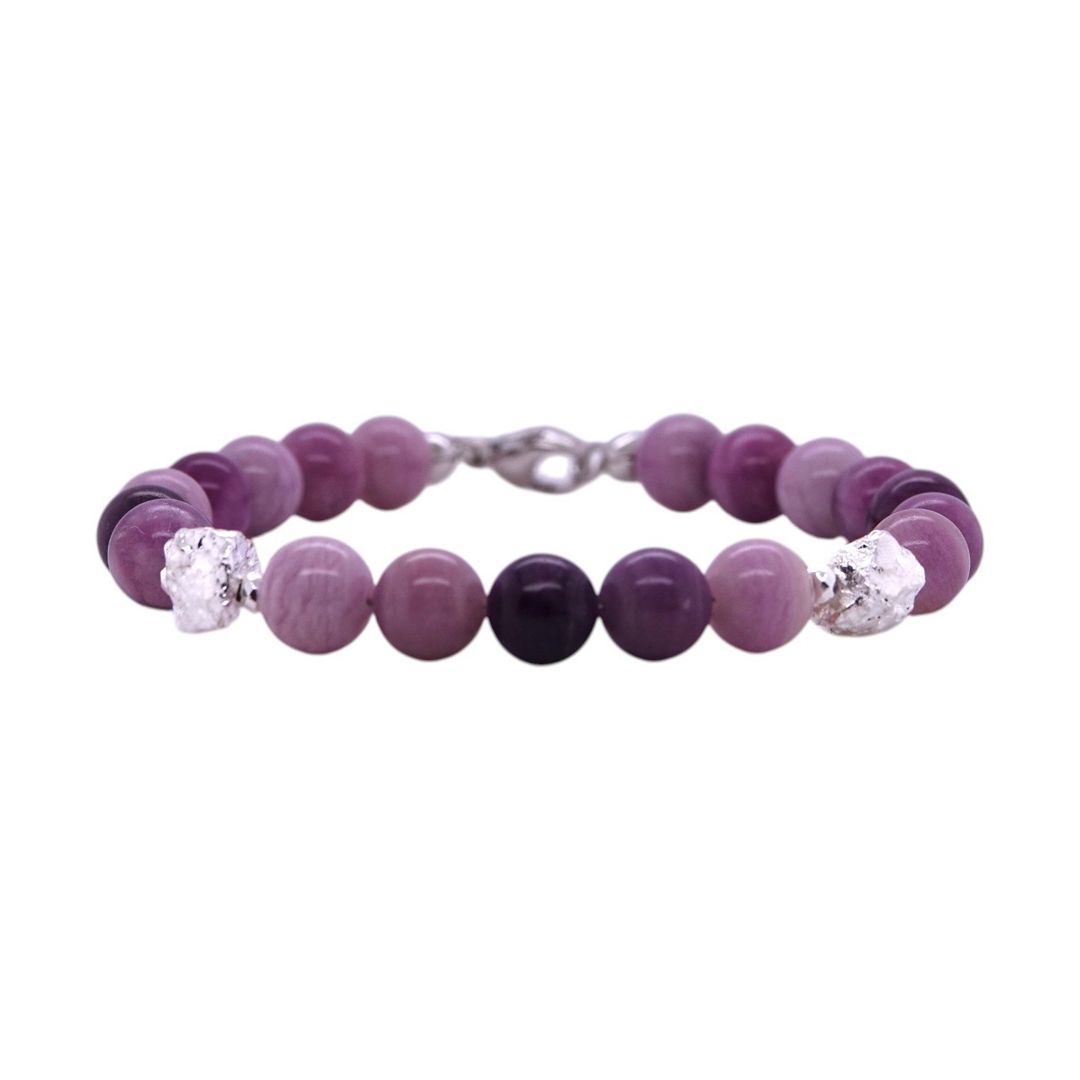 Sogni d'oro Armband mit lilanem Fluorit und Pyrit, Silber 925