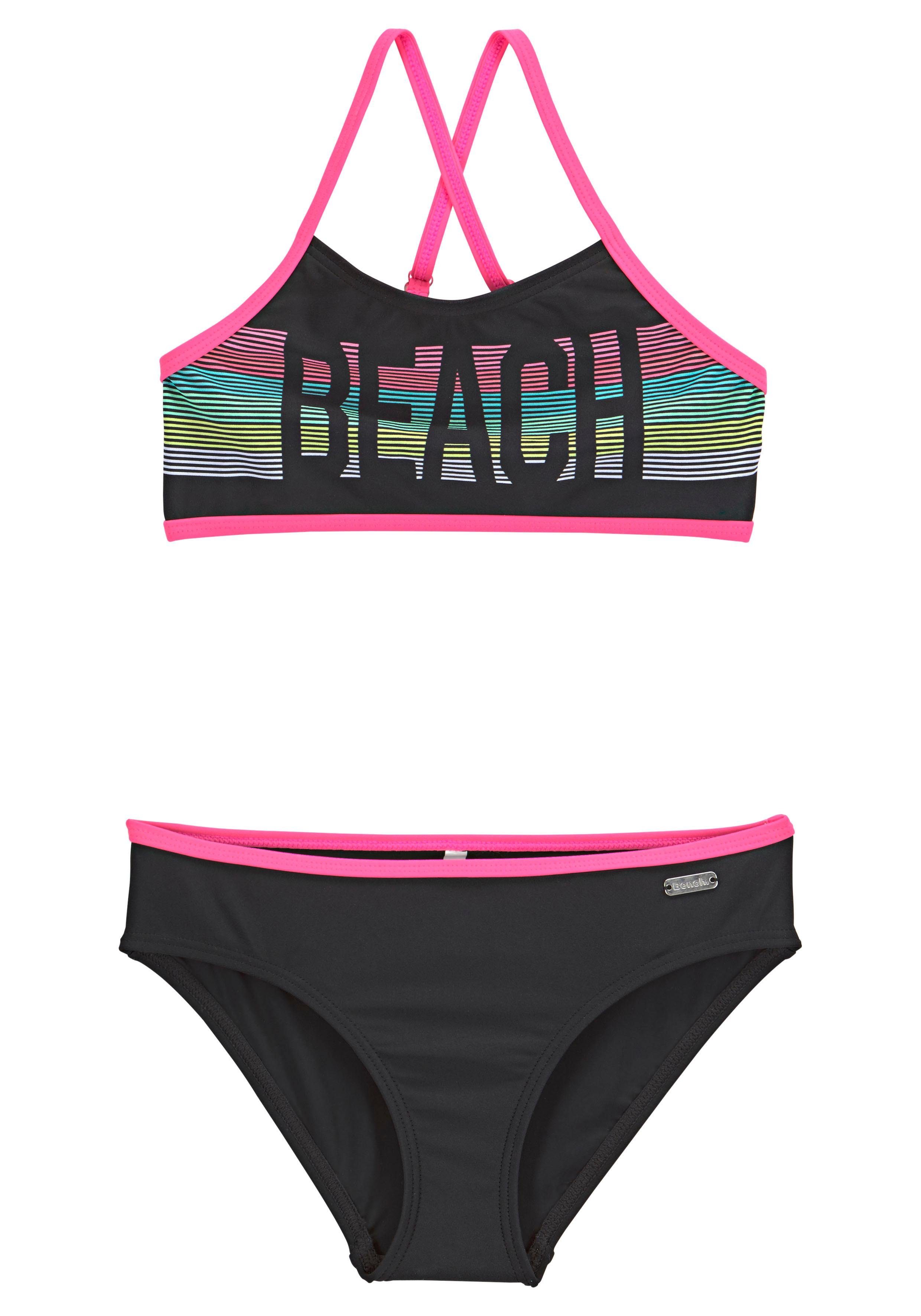 Bench. Bustier-Bikini mit pinken Kontrastpaspeln | OTTO
