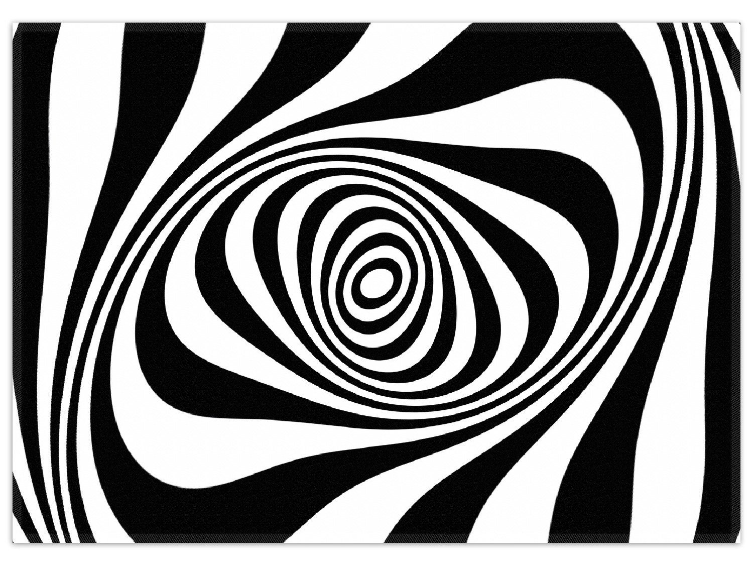 Wallario Teppich Optische Täuschung - Zebra Muster - schwarz weiß, rechteckig, rutschfest