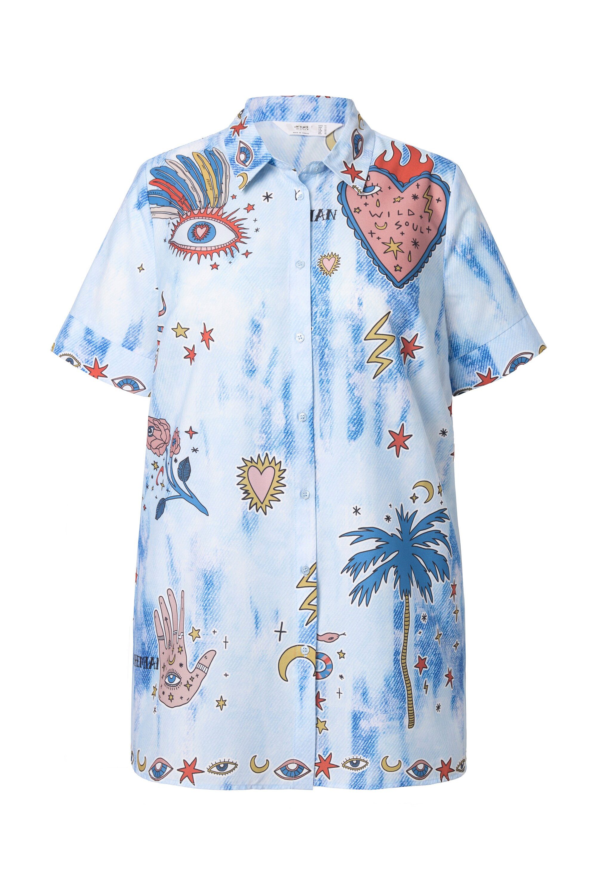 Angel of Style Hemdbluse Hemdbluse A-Linie "Augen"-Patchprint günstig online kaufen