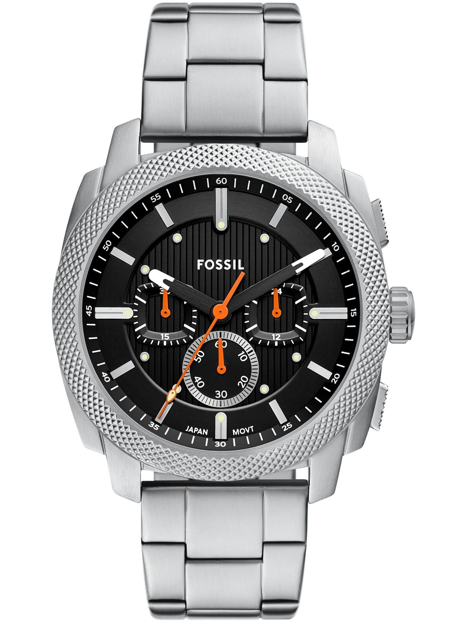 Fossil Quarzuhr FS6095 FS6095, Fossil FS6095 MACHINE Uhr Herrenuhr Edelstahl silber