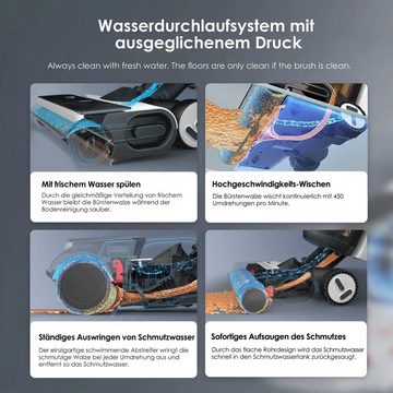 Tineco Nass-Trocken-Akkusauger Floor One S7 Premium, zwei Richtungen Selbstantrieb, 40 min Laufzeit, 230 W, beutellos, Beidseitige Kantenreinigung, automatische Verschmutzungserkennung