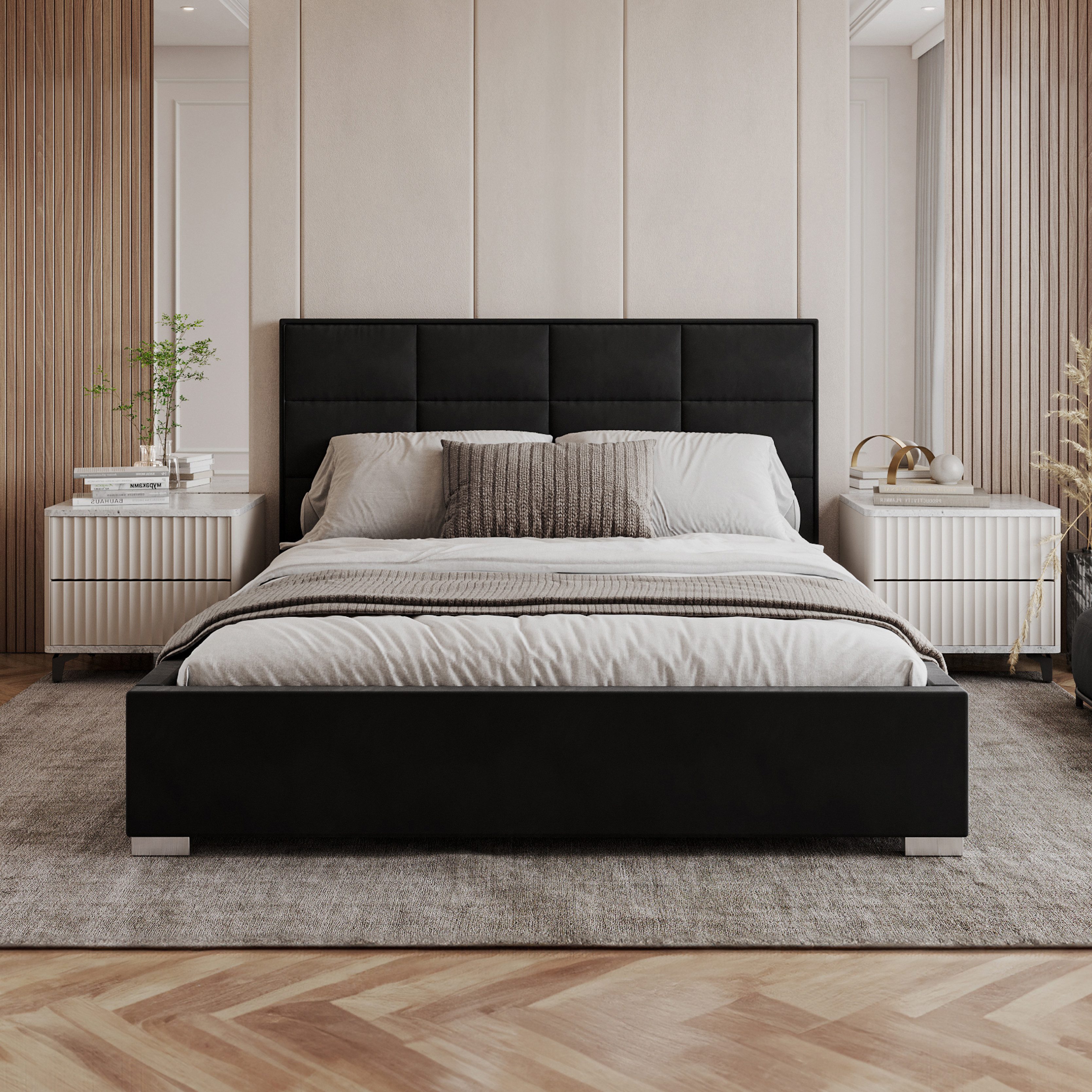 FDM Polsterbett modern mit Bettkasten MADE IN EU - mit hochwertigem Velours günstig online kaufen