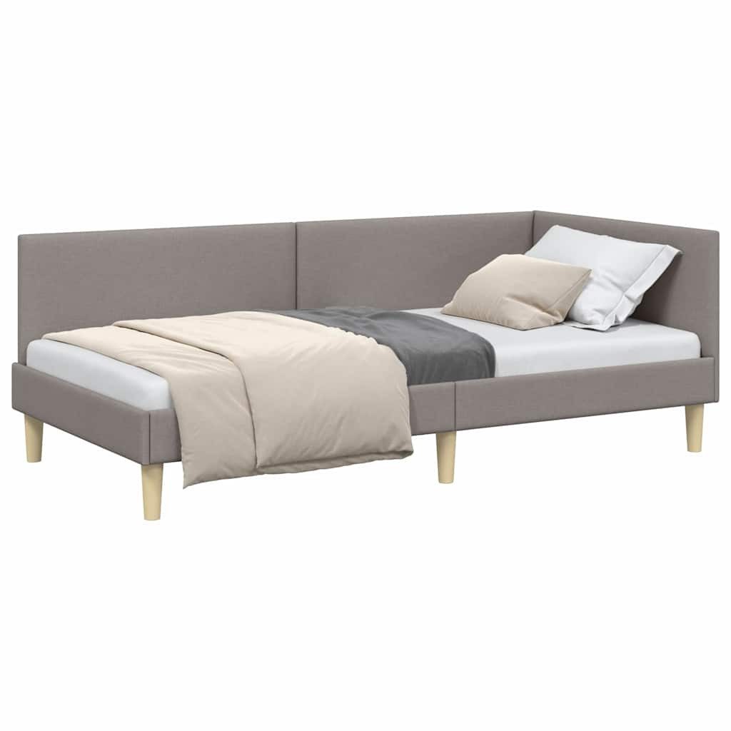 vidaXL Bett Eckbettgestell Taupe 90 x günstig online kaufen