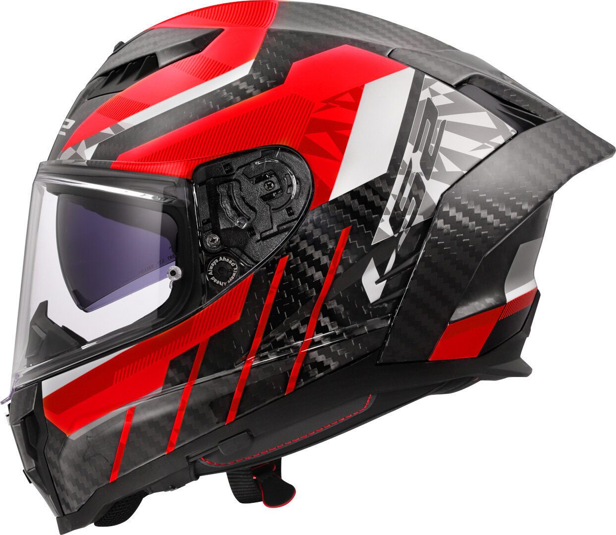 LS2 Motorradhelm FF807 Dragon Trax Carbon Helm, vorbereitet für Kommunikationssystem,Notfallsystem-Polsterung (EQ