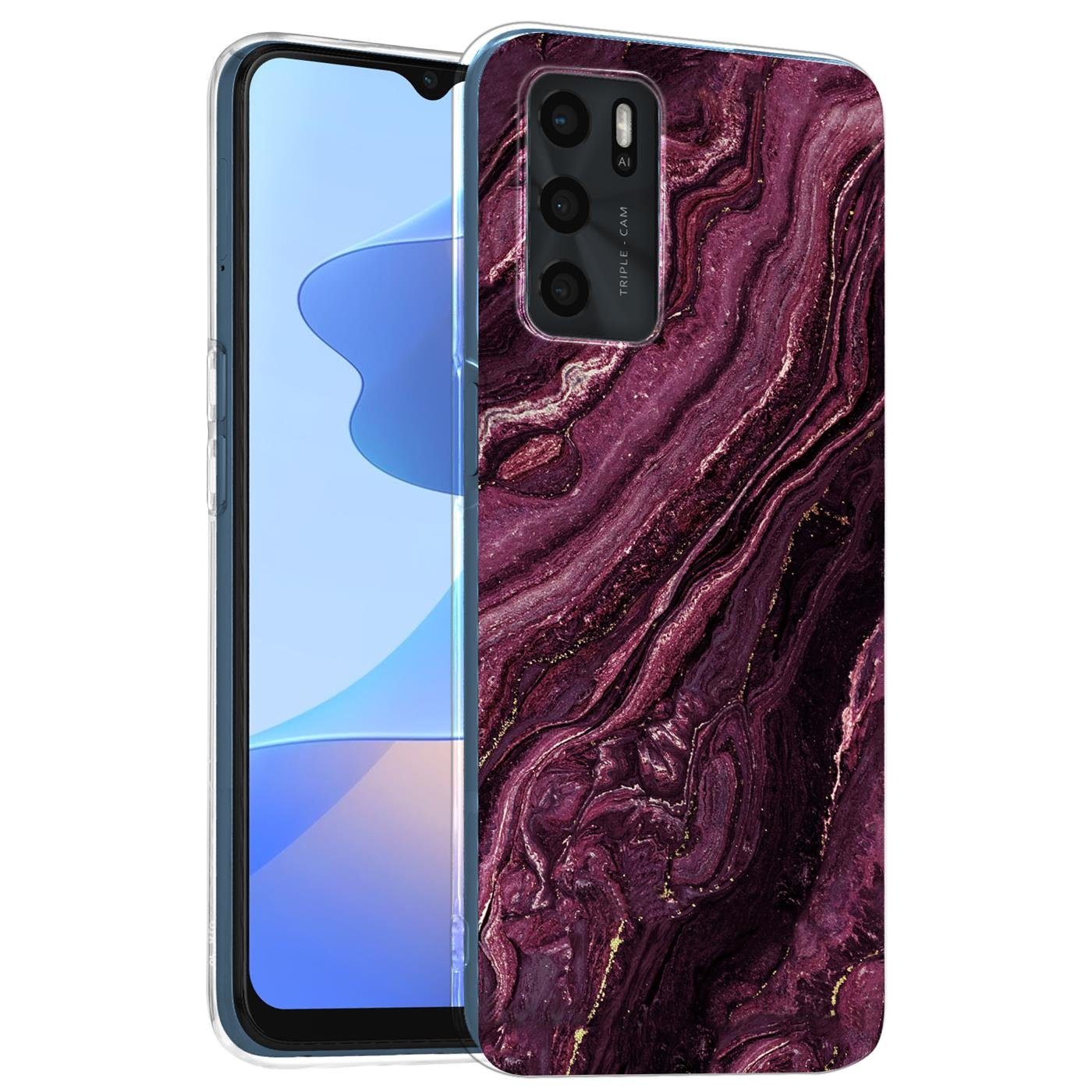 CoolGadget Handyhülle Marmor Slim Case für OPPO A16 6,52 Zoll, Hülle Dünne Silikon Schutzhülle für OPPO A16, OPPO A16s Hülle