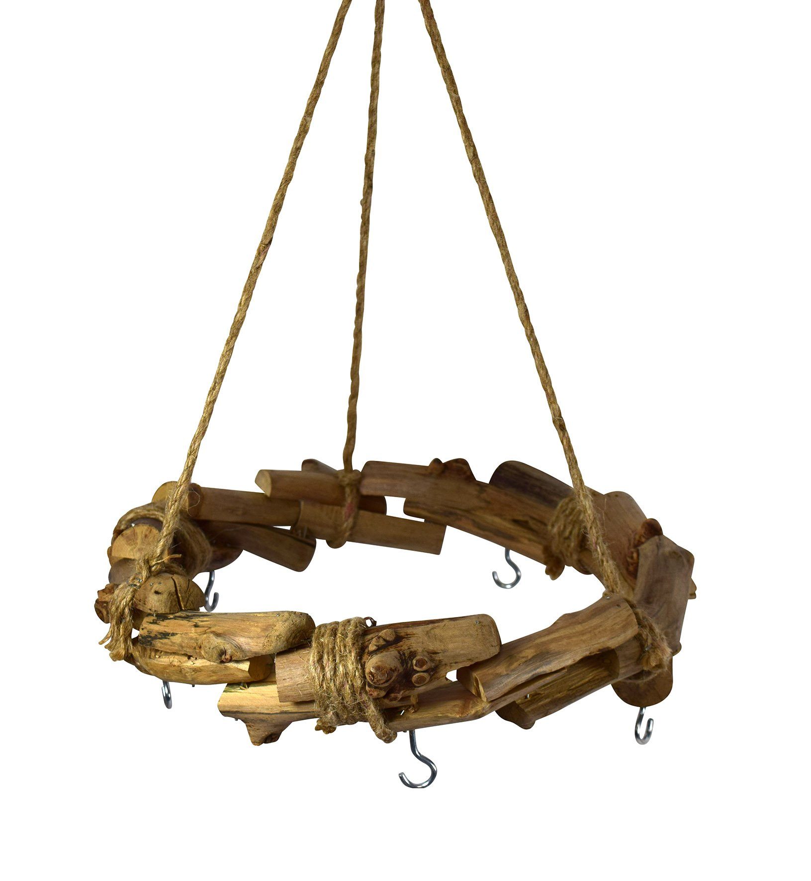 Spetebo Dekokranz Holzkranz natur mit Kordel zum Hängen - Ø 32 cm, Deko Hänge Kranz mit Haken für Zierschmuck