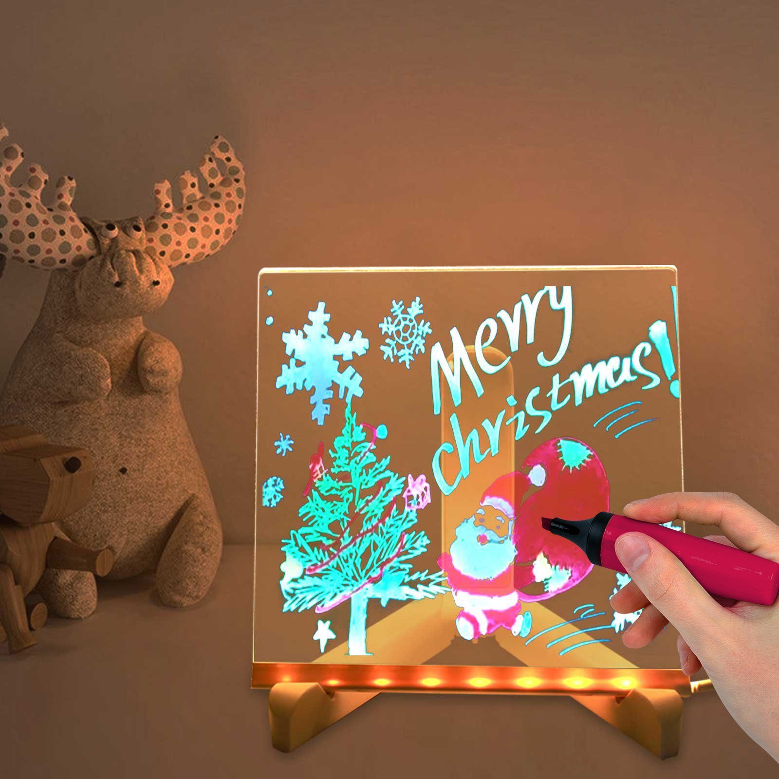 Weihnachten 3D Illusion Schneemann & -Frau Lampe Nachtlicht Tischlampe 16  Farben USB Touch Switch Led Licht