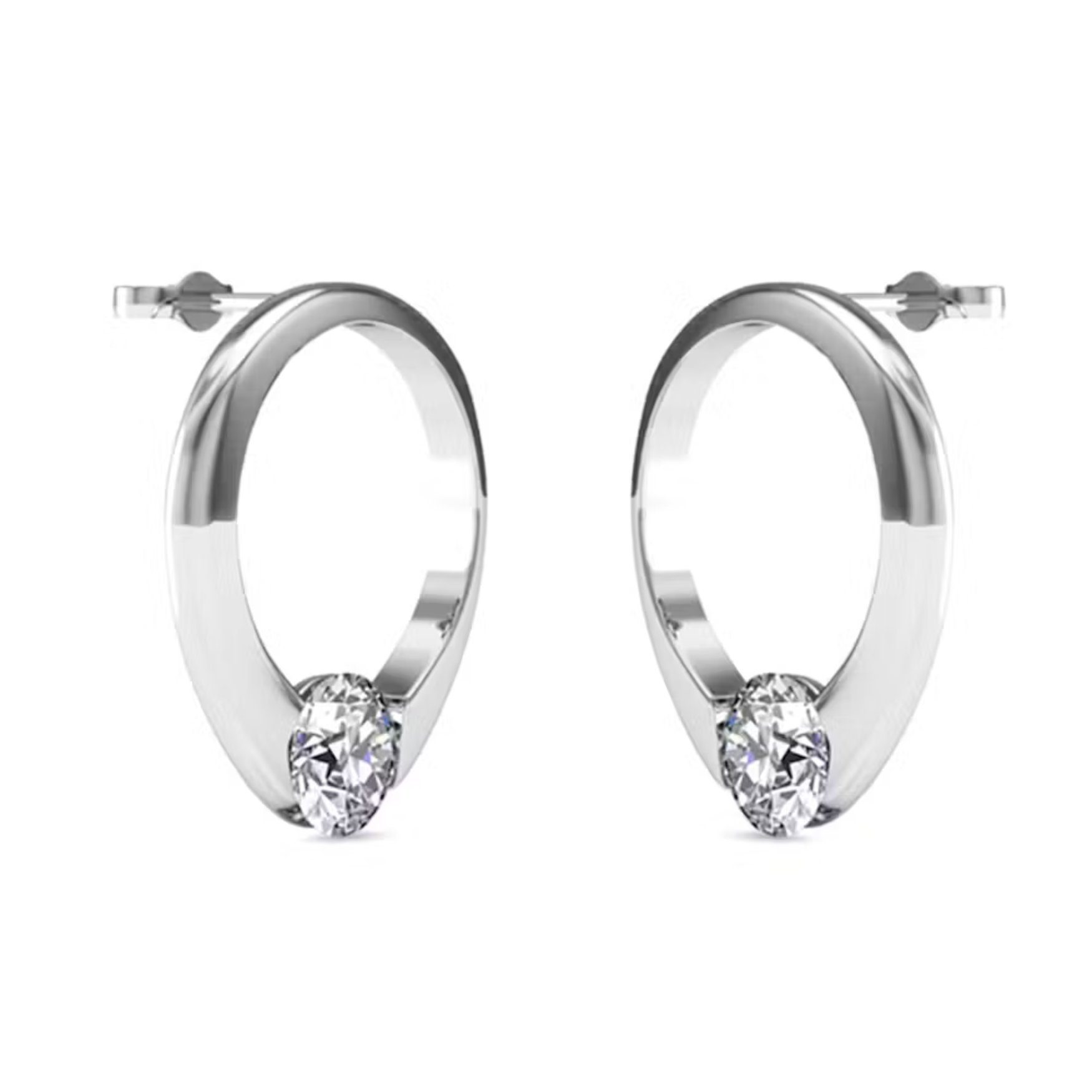 Ella Eisvogel Schmuckset Silber Ring, österreichischer Kristall, Rhodiniert