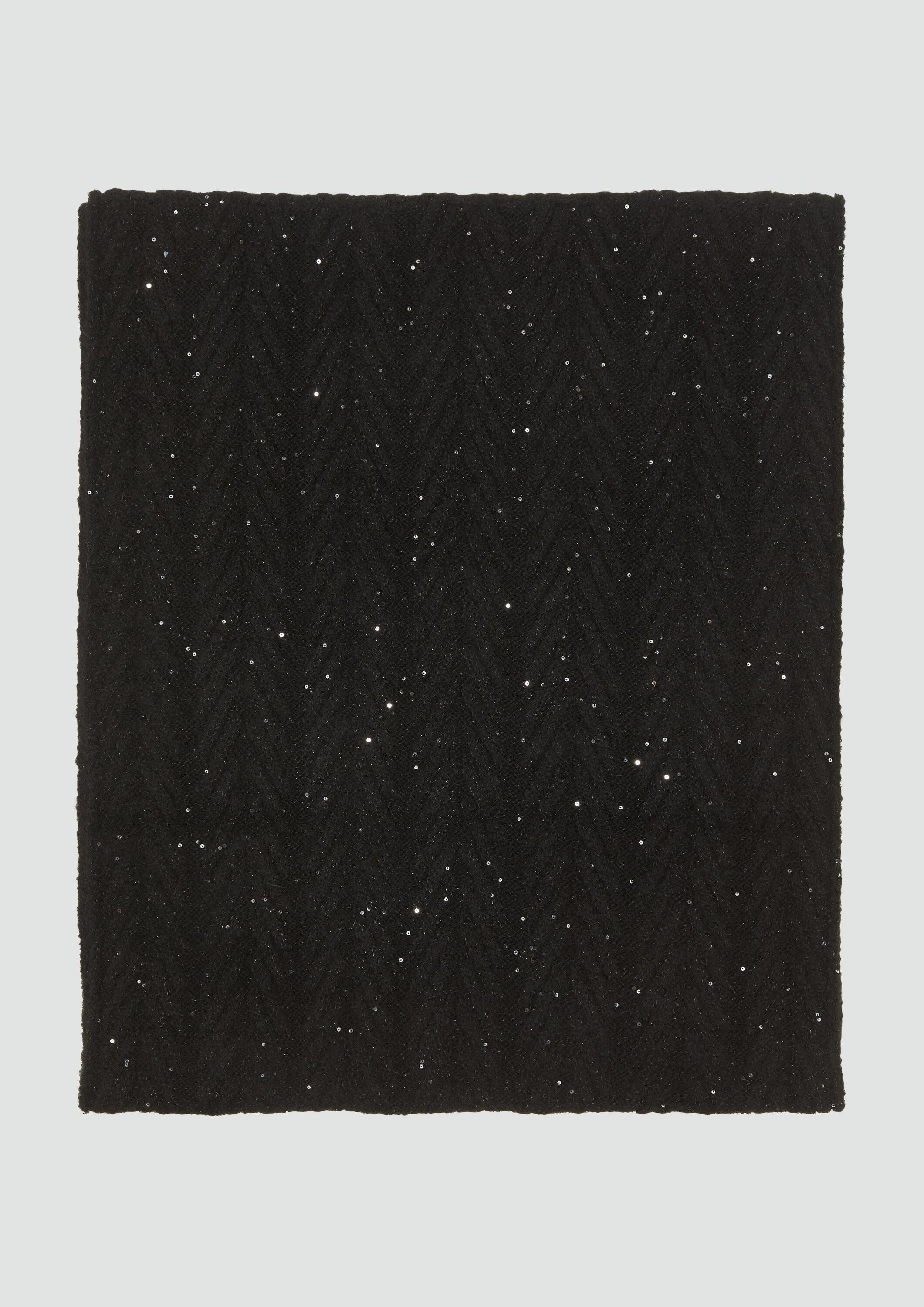 s.Oliver Schal Tuch, Strukturierter Schal mit feinen Pailletten