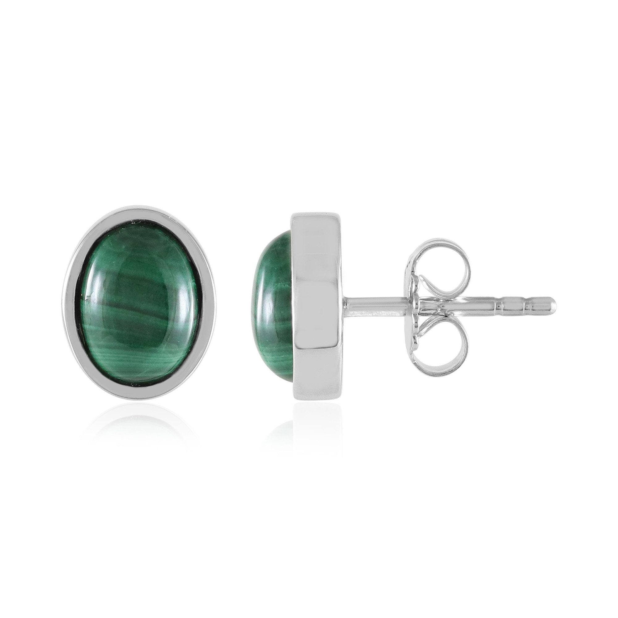 Ohrring-Set Cavill Malachit Ohrstecker 3,40 ct rhodiniertes 925 Silber Grün