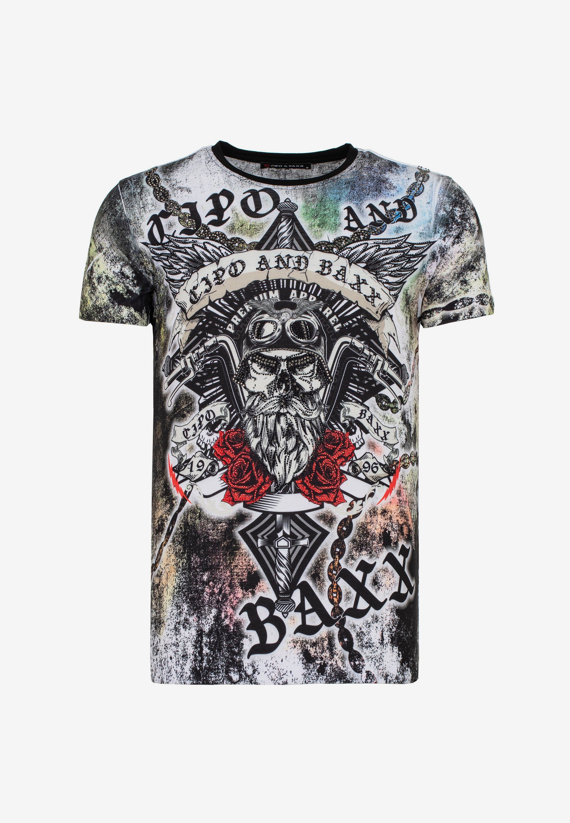 Baxx Cipo mit T-Shirt Allover-Print grafischem &