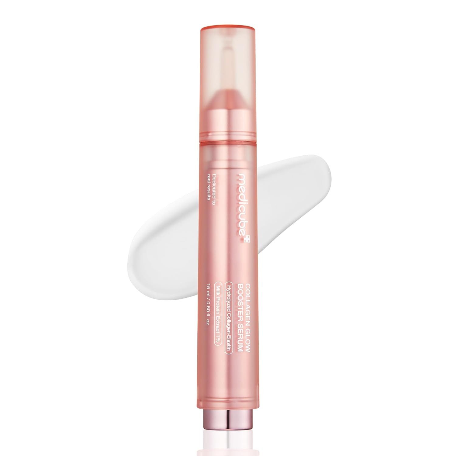 Medicube Gesichtsserum Collagen Glow Booster Serum 15 ml – milchiges Gesichtsserum mit hydrolysiertem Kollagen, Niacinamid & Hyaluron für sichtbaren Glow, festere Haut & langanhaltende Feuchtigkeit, ideal für alle Hauttypen