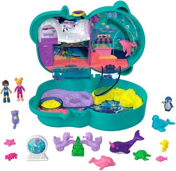 Polly Pocket Spielwelt Aquarium Schatulle, mit 2 Figuren und Zubehör