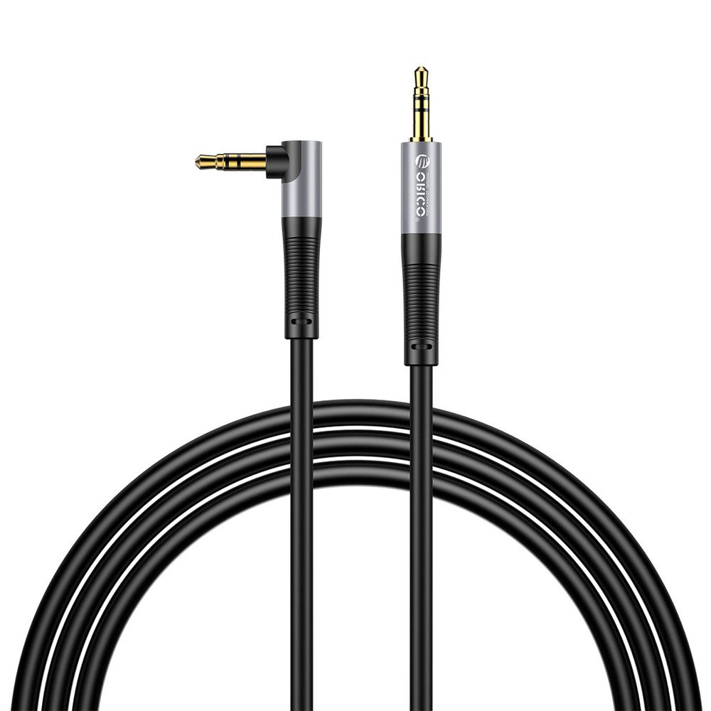 ORICO Klinkenstecker Audiokabel Winkelstecker Kopfhörerkabel, (Spar-Set, 1-St., 1 m flexibel), 90°-Winkelstecker, vergoldet, Silikonmantel