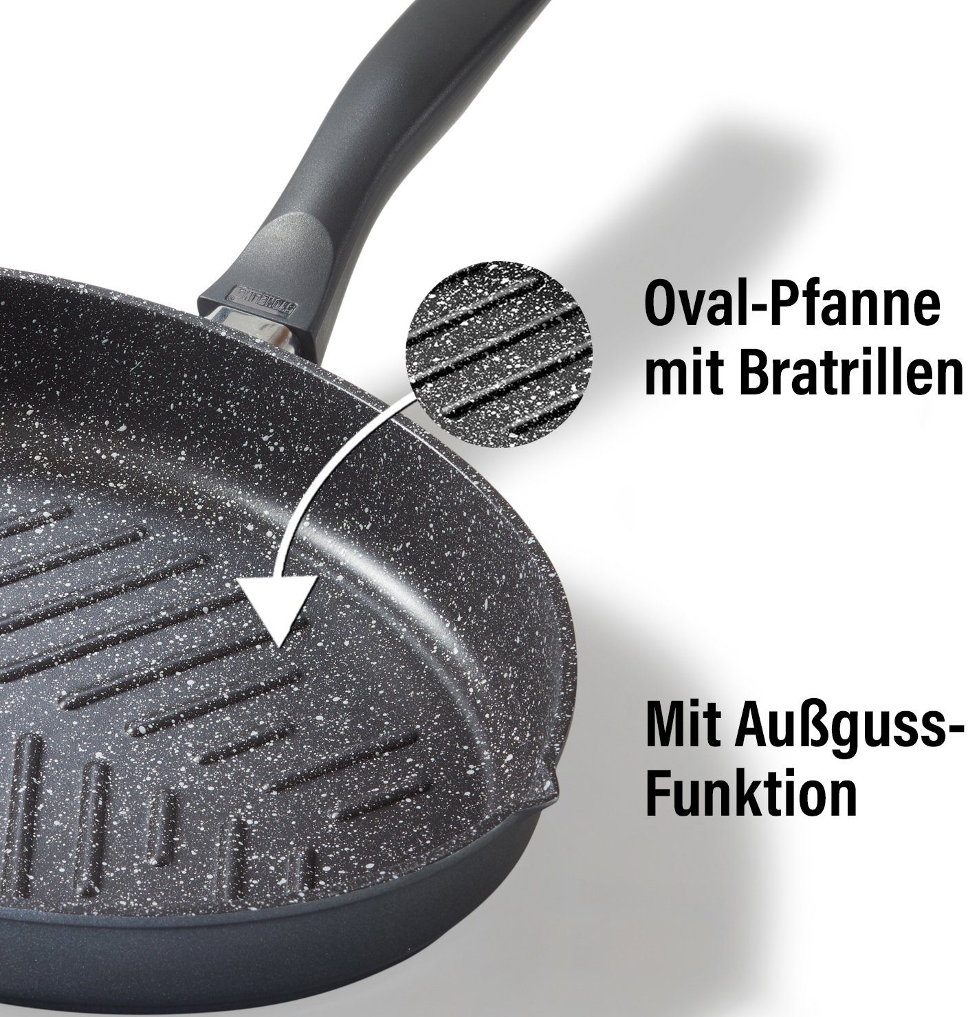 STONELINE Fischpfanne XXL, Aluminiumguss, auch ideal für Schnitzel, Induktion – Bild 4 von 5