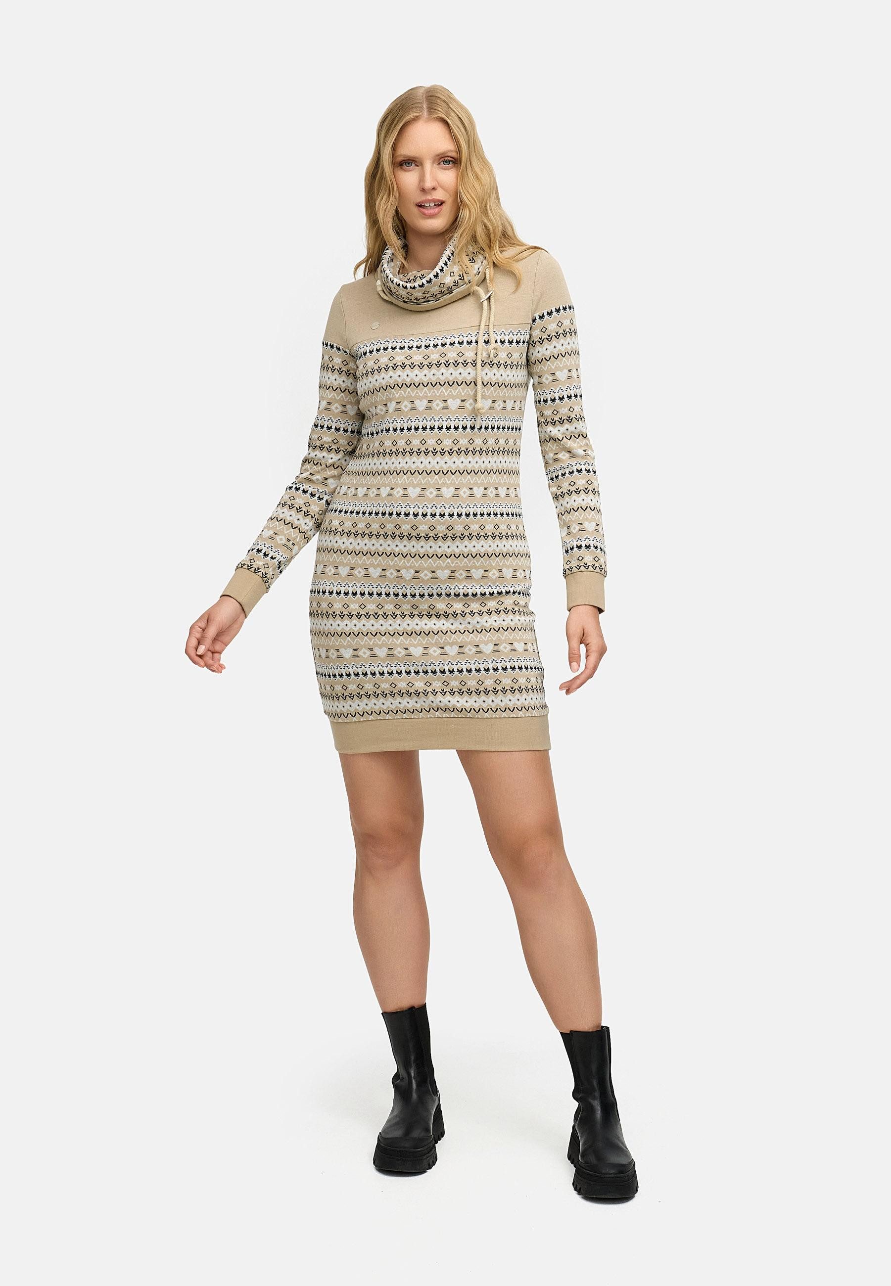 Ragwear Sweatkleid Chlloe Jacquard YOUMODO stylisches Langarmkleid mit verspieltem Print – Bild 4 von 5