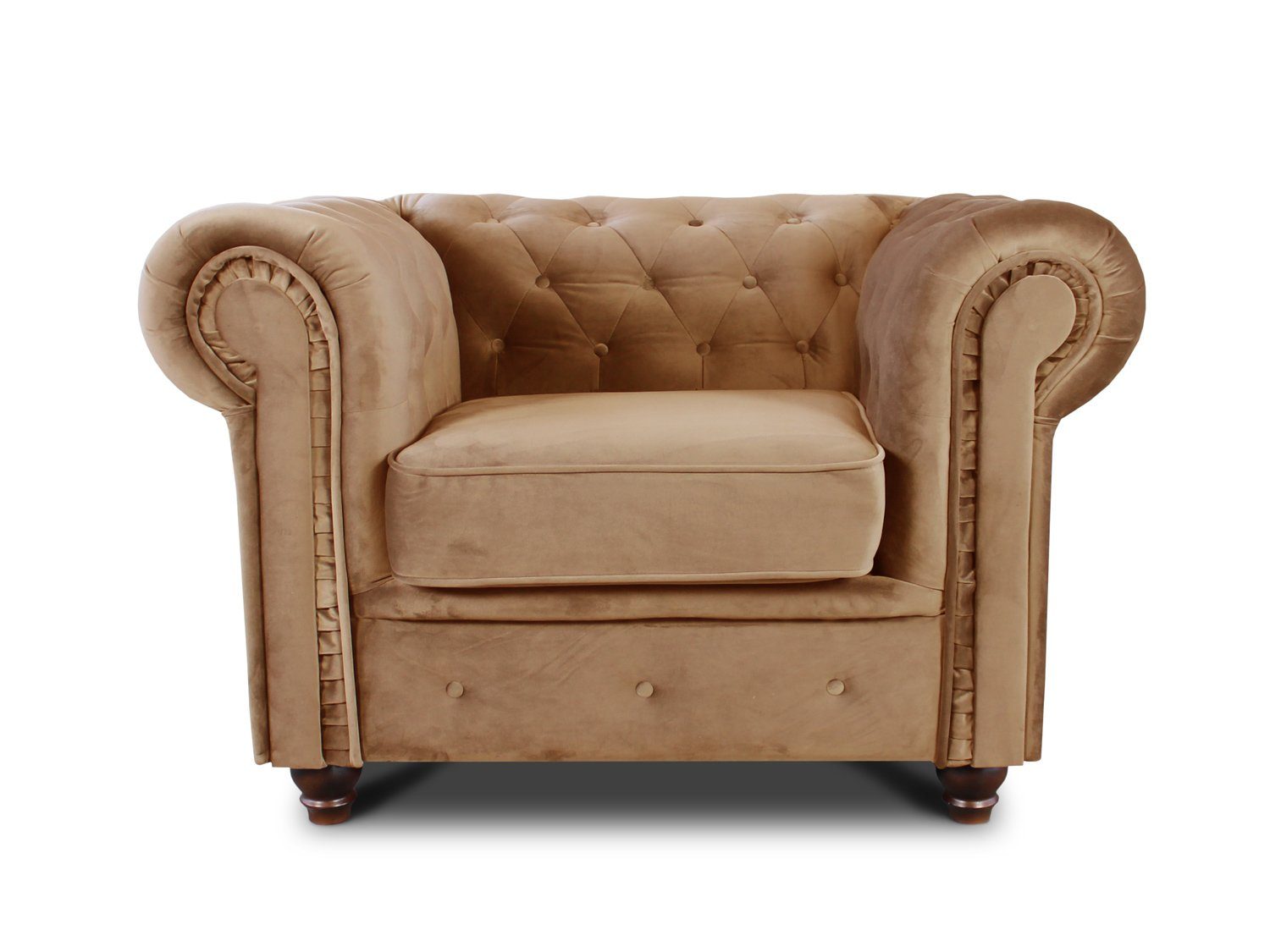 Couch Ohrensessel Glamour Sofagarnitur, Asti 1, Sessel, Chesterfield Sofnet