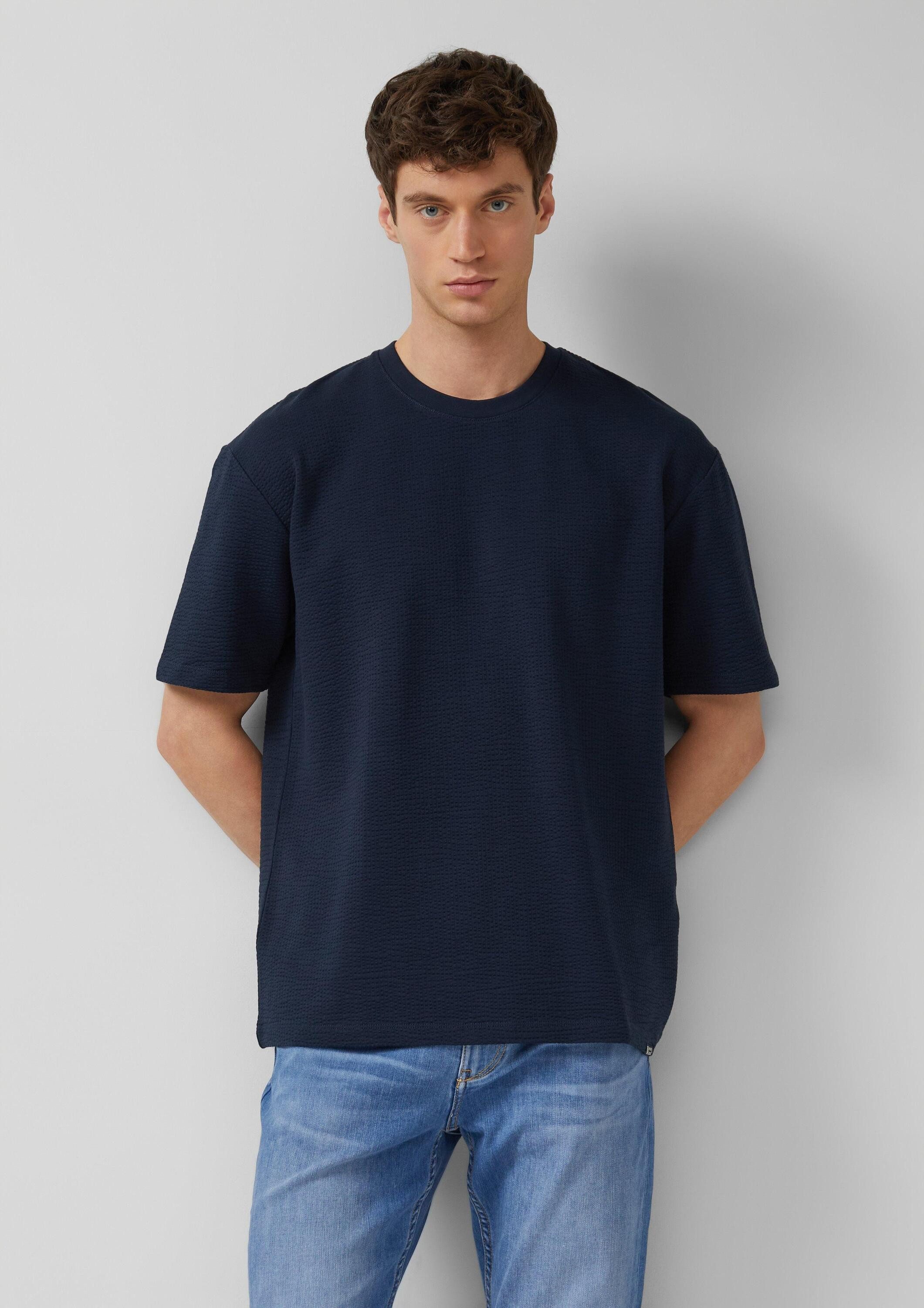 s.Oliver Kurzarmshirt T-Shirt Strukturiertes T-Shirt im Modern Fit