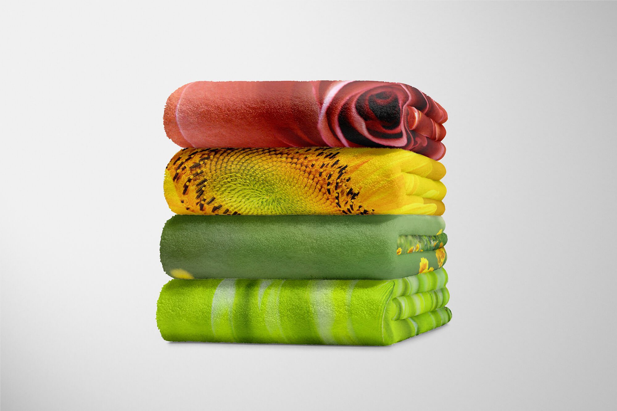 Sinus Art Handtücher Handtuch Strandhandtuch Baumwolle-Polyester-Mix Fotomotiv Blumen (1-St), Kuscheldecke Saunatuch Blum, Handtuch mit Sommer