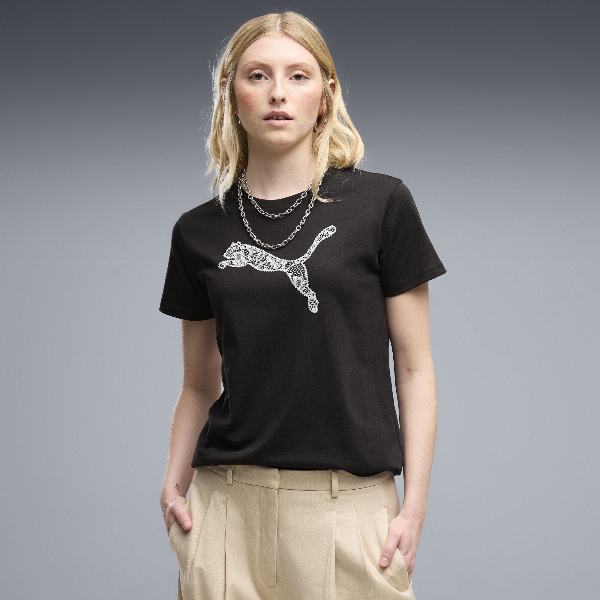 PUMA T-Shirt Graphics Lace Cat T-Shirt Damen