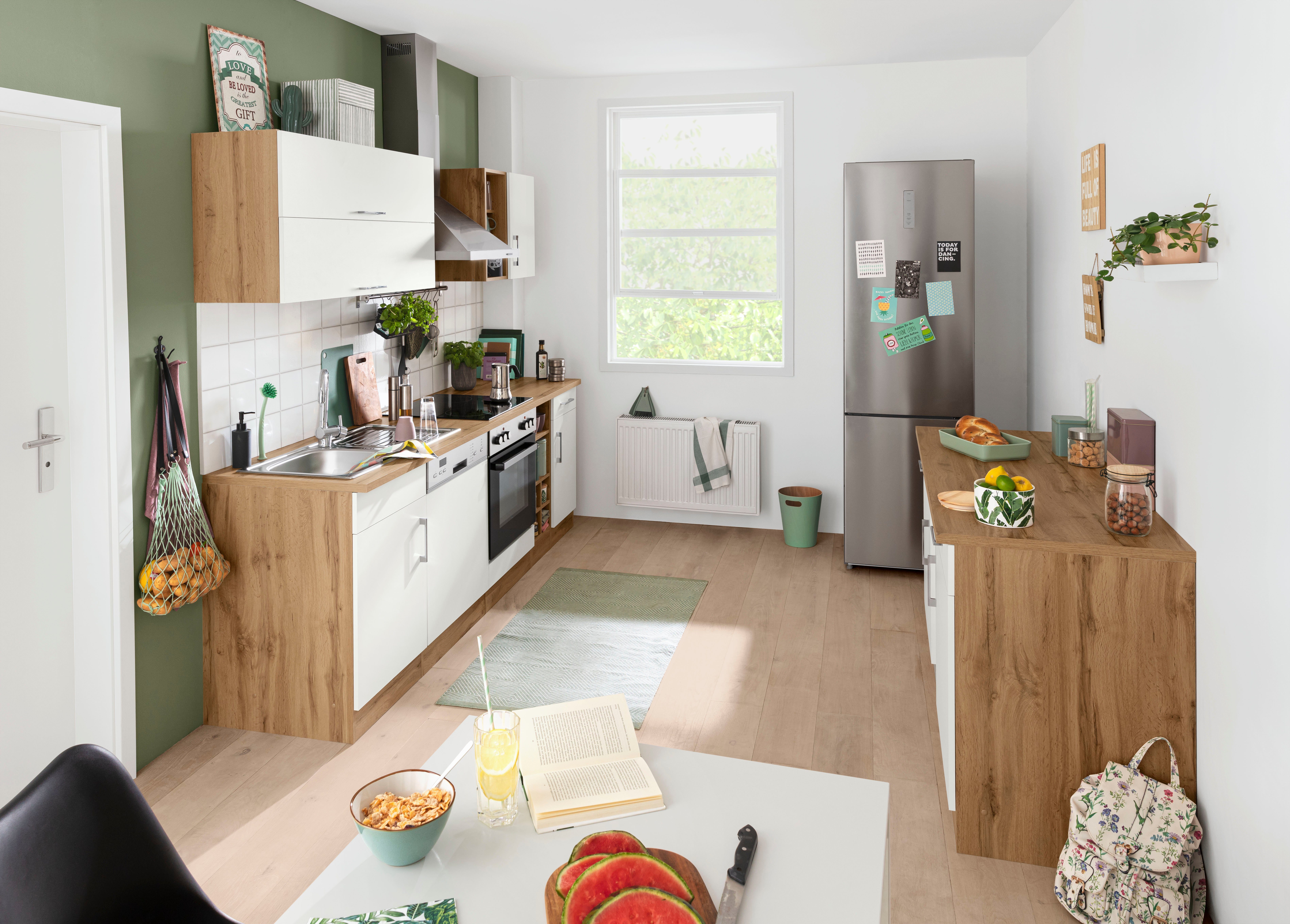 KOCHSTATION Küchenzeile KS-Colmar, mit E-Geräten, Breite 240 cm