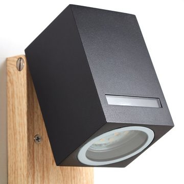Lightbox Außen-Wandleuchte, Bewegungsmelder, ohne Leuchtmittel, Außen Wandlampe, Bewegungsmelder, 16 x 7 cm, GU10, 20 W, schwenkbar