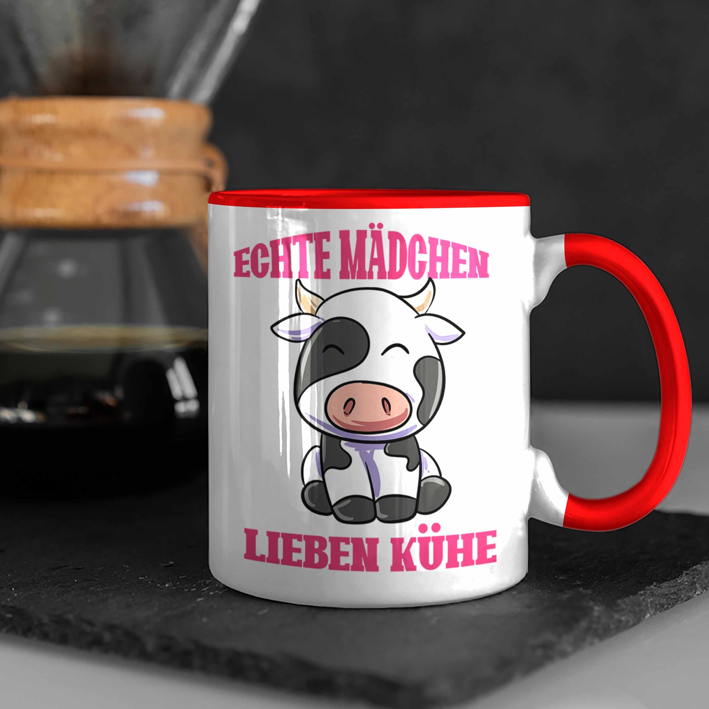 Landwirtin Mädchen Echte Trendation Geschenk Tasse Gesch Bäuerin Tasse Lieben Rot Kühe Kuh