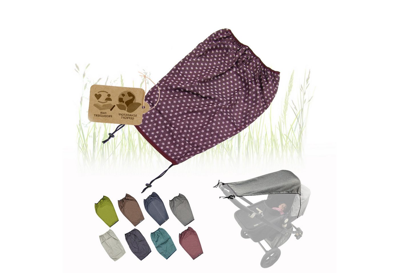 BambiniWelt by Rafael K. Kinderwagen-Sonnenschutzhülle universal Sonnensegel für Kinderwagen Buggy UV Schutz 50+, UV Schutz 50+