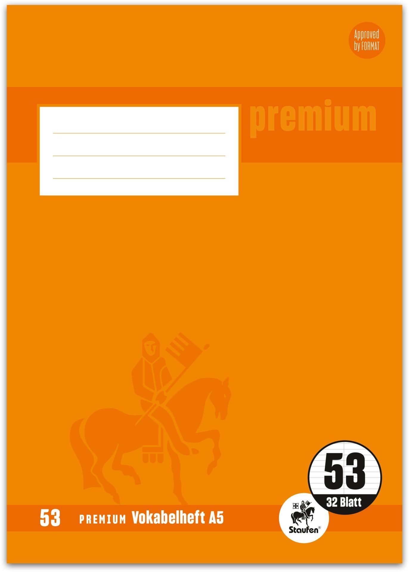 Staufen Schulheft Vokabelheft Premium A5 32 Blatt