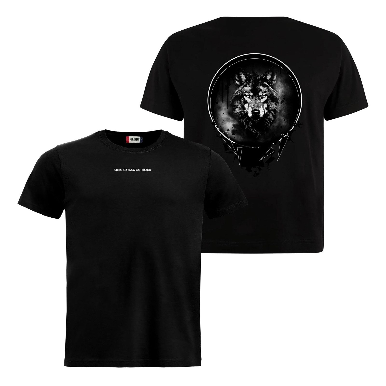 One Strange Rock T-Shirt Wolf mit großem Rückenprint