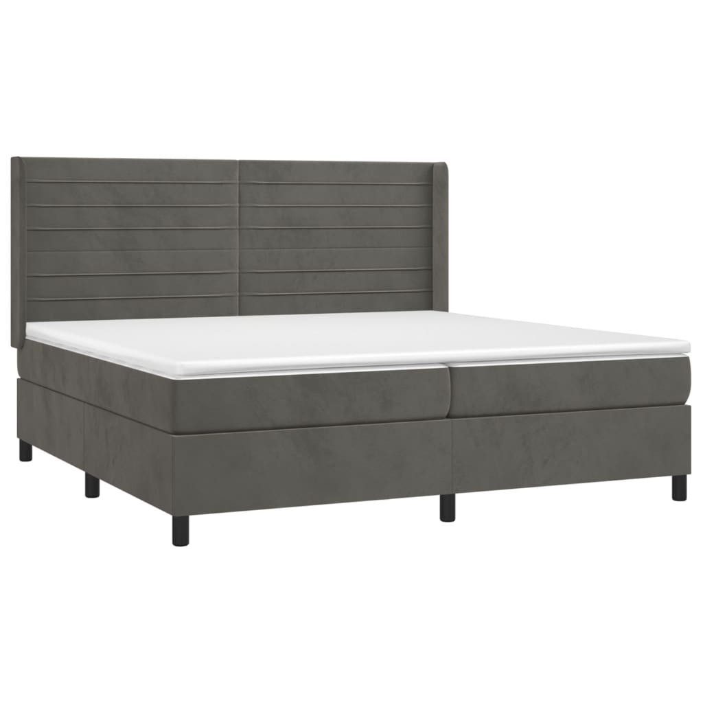 Bett Boxspringbett mit Matratze Dunkelgrau 200x200 cm Samt