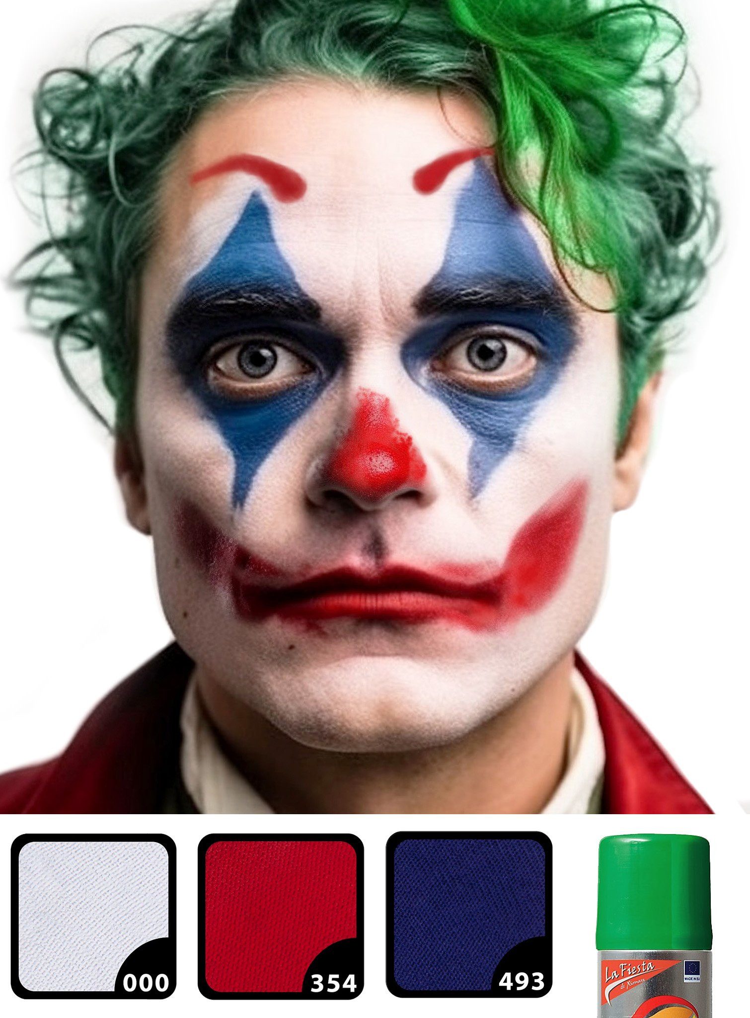 Maskworld Театральный грим Make-up Set Joker 2019, Halloween Schminkset mit optimal aufeinander abgestimmten Komponenten