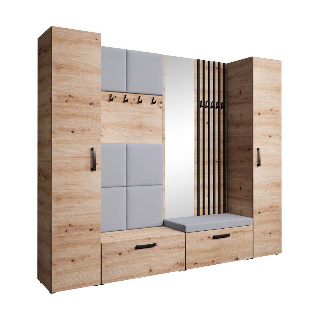 Beautysofa Garderobenschrank mit gepolsterten Paneelen und günstig online kaufen